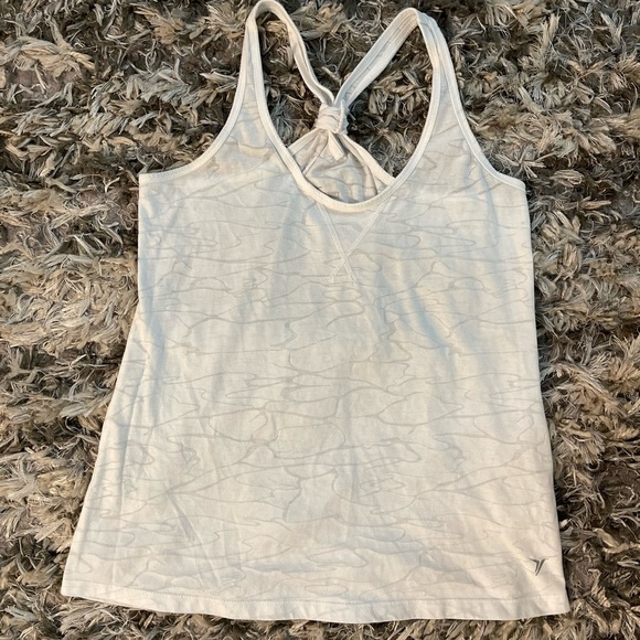 Old Navy Tops - White and Gray Activewear Sleeveless Tank Top with Racerback